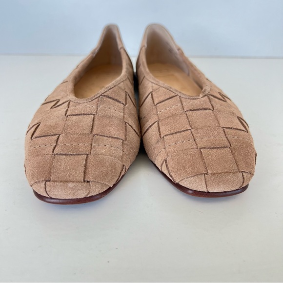 FRYE Claire Caramel / Tan Intricate Woven Checked Slip On Flats Sz 9.5 M NWOB - Picture 3 of 16